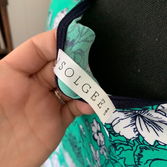 Solgee Floral Green Dress Small - Picture 4 of 8